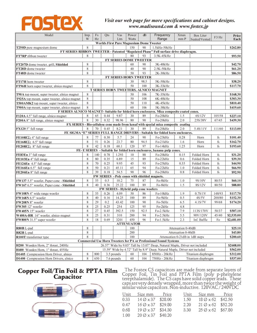 fostex ribbon tweeter