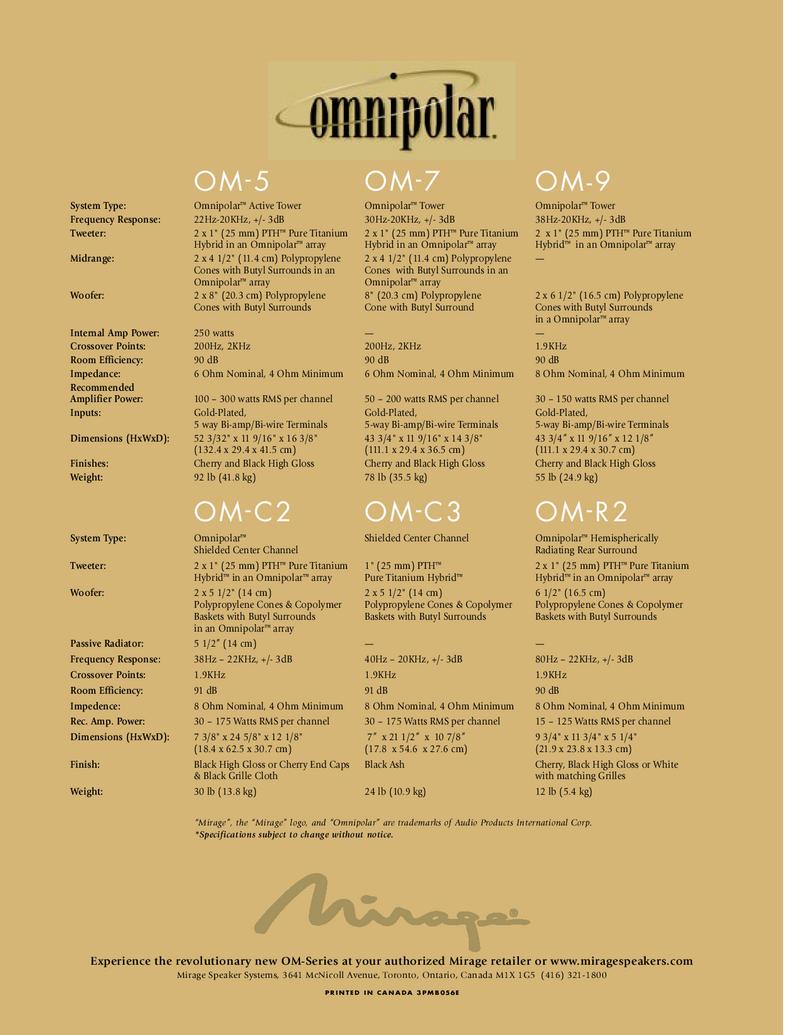 mirage om 7 speakers