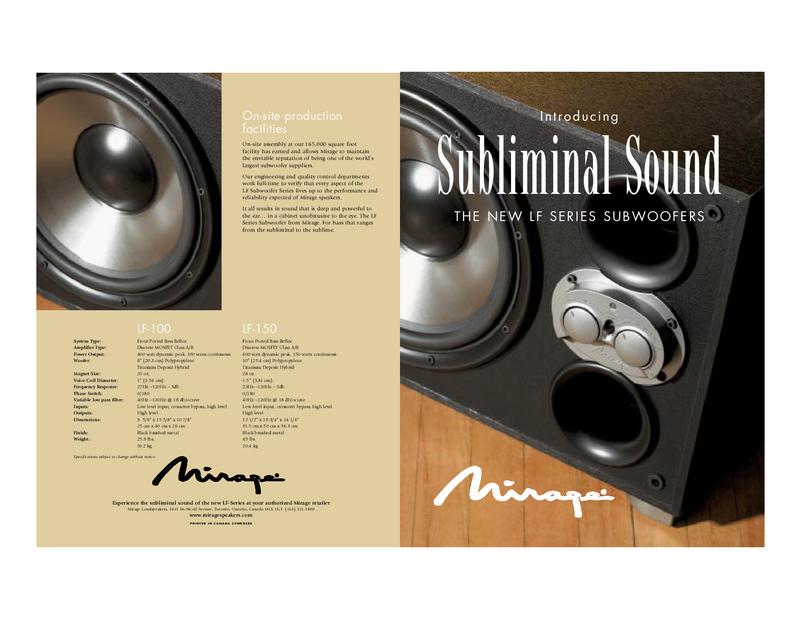 mirage lf 150 subwoofer