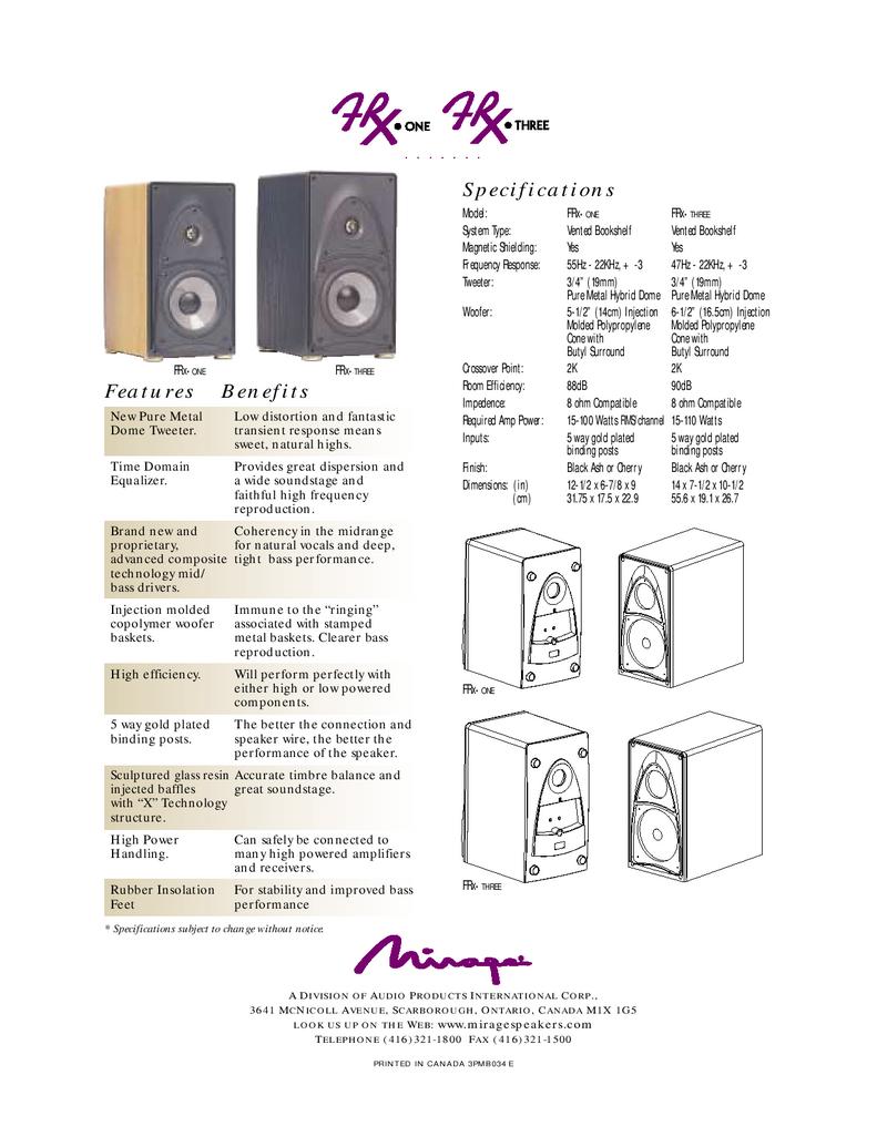 mirage frx s8 subwoofer