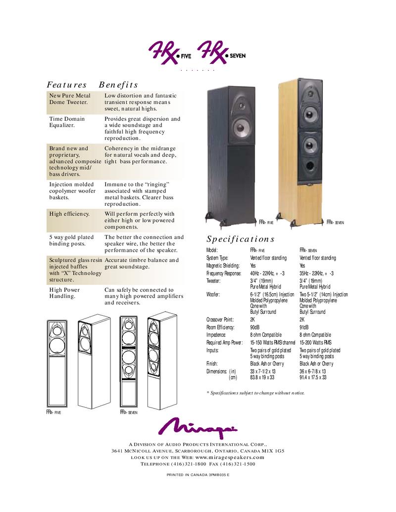 mirage frx s8 subwoofer