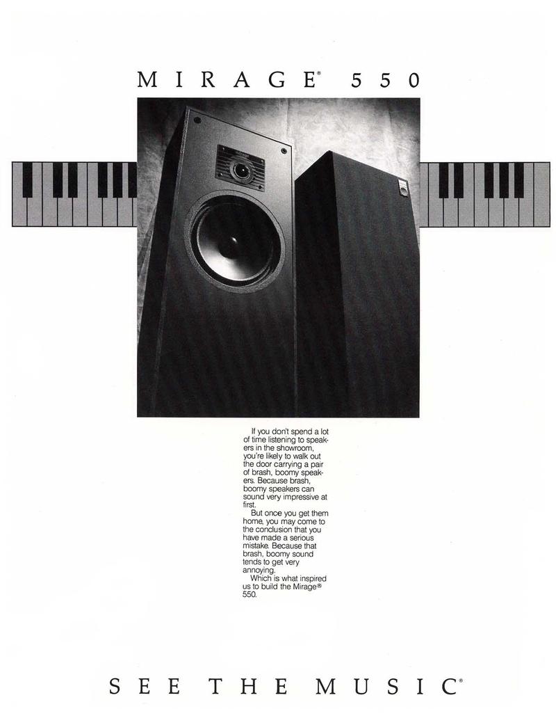 mirage 550 speakers
