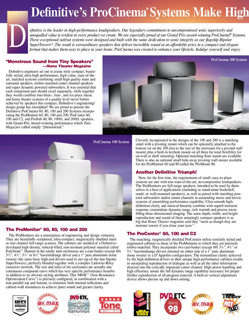 definitive technology procinema 60