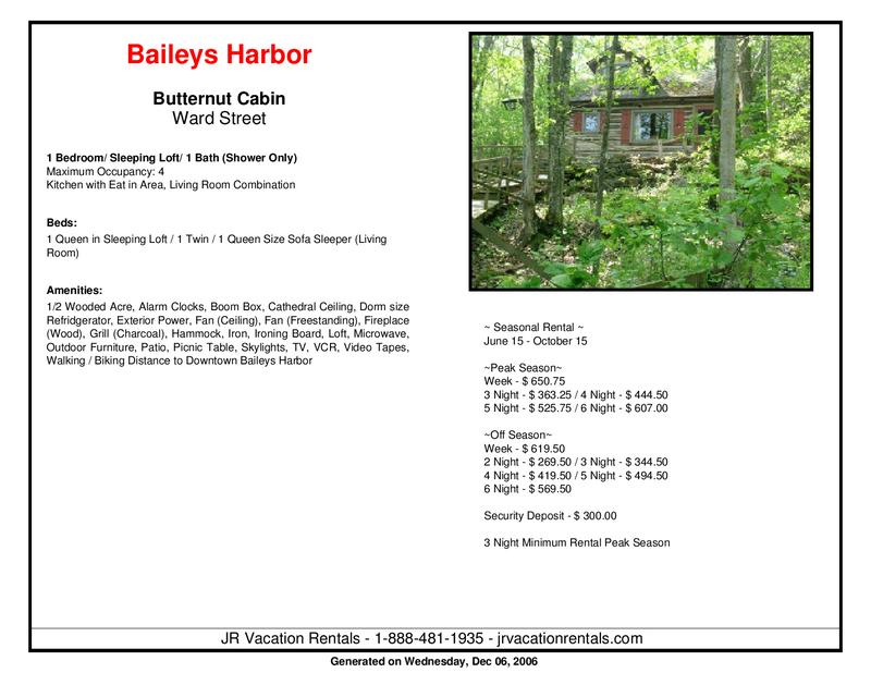 Vacation Rentals In Door County By J R Vacation Rentals