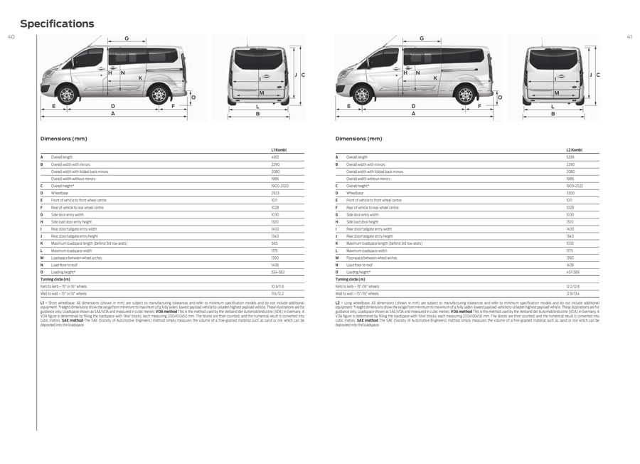 ford transit custom 2014 dimensions