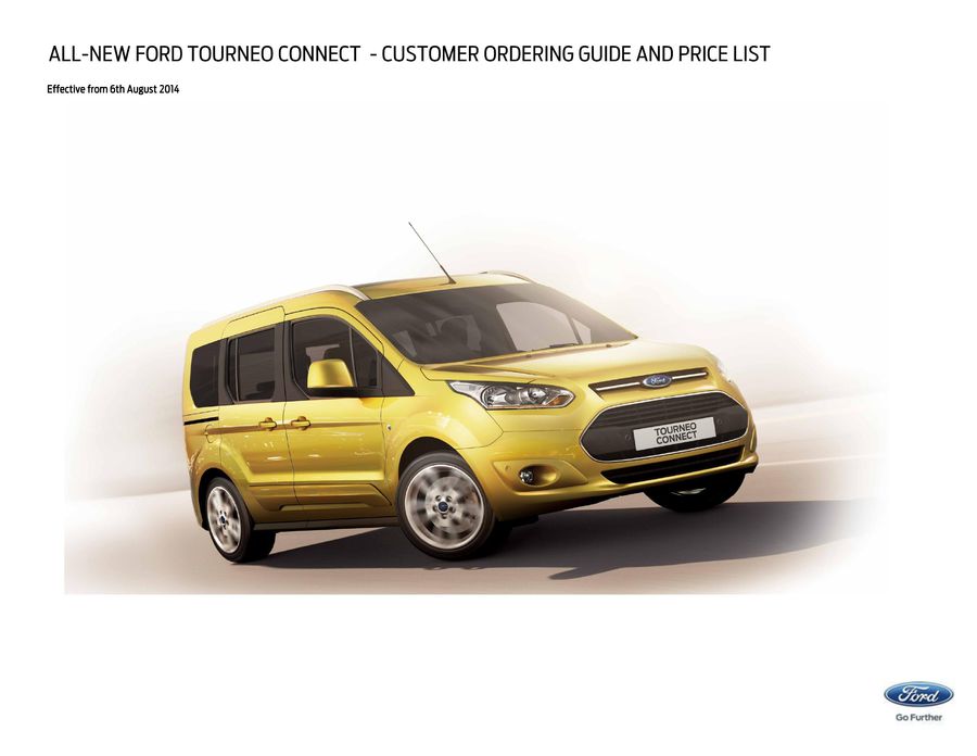 ford tourneo connect price list
