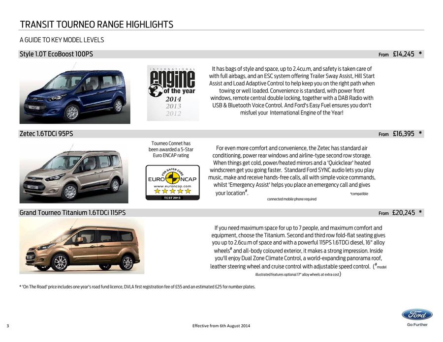 ford tourneo connect price list