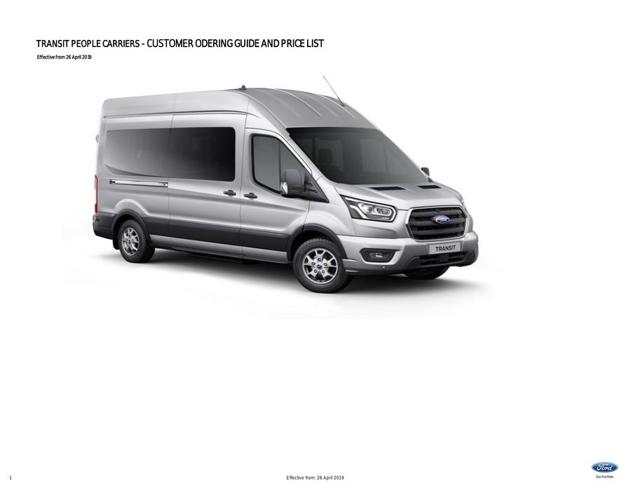 ford transit minibus price list