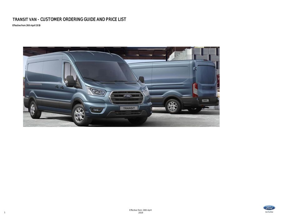 ford transit van price list