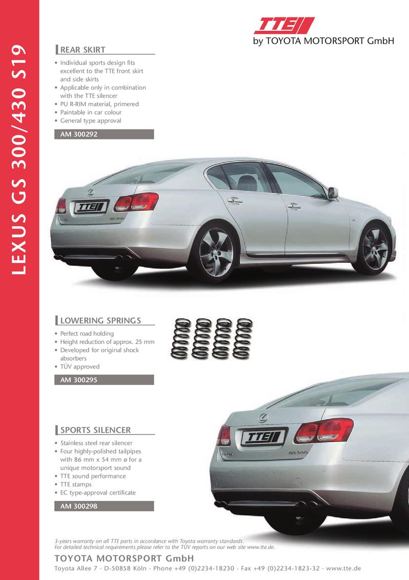 Lexus Gs 300 Gs 430 S19 By Tte By Toyota Motorsport Gmbh