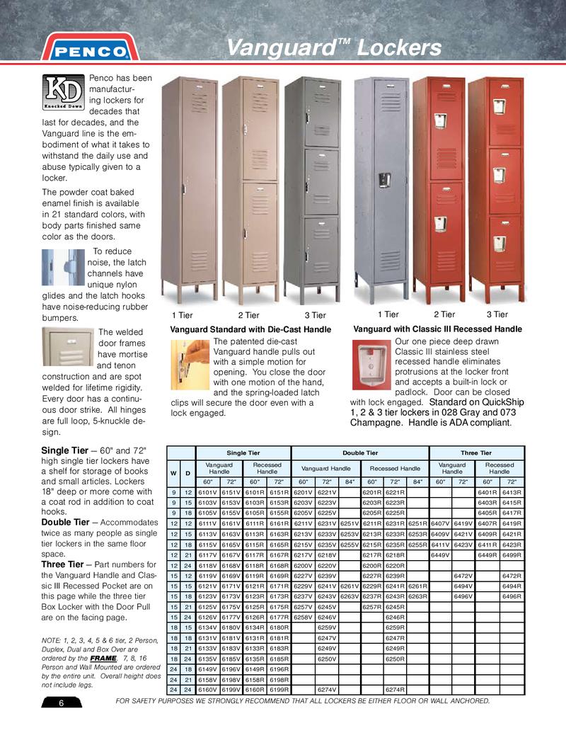 Penco Lockers Color Chart