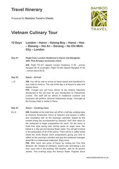 Vietnam Culinary Tour