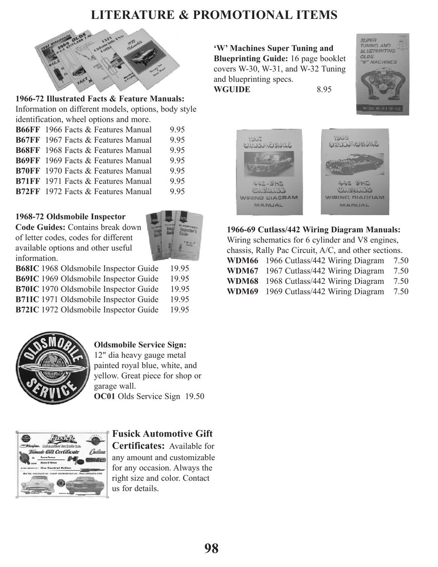 Page 101 Of Parts For 1961 Through 77 Cutlass And 442 2010 1970 Oldsmobile 442 Rally Pac Wiring Diagram