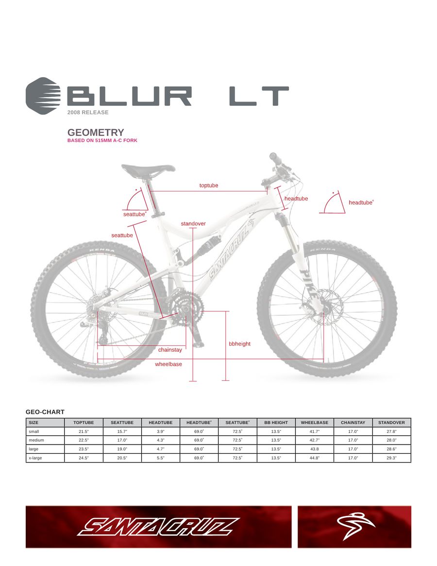Santa cruz blur on sale lt size chart