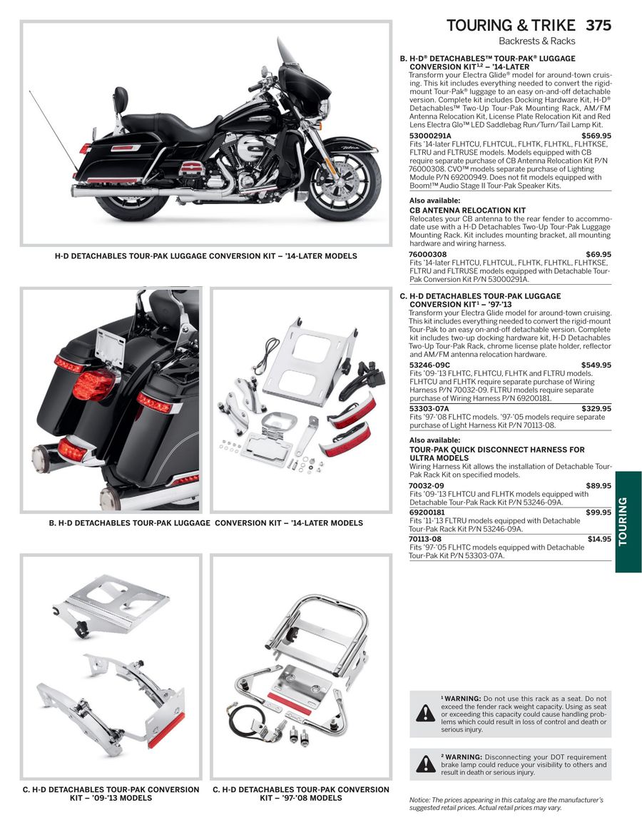 detachable tour pack kit