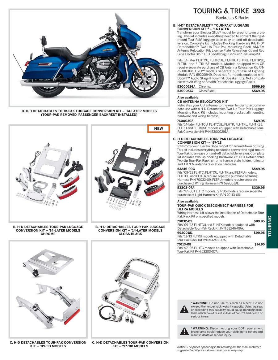 detachable tour pack kit