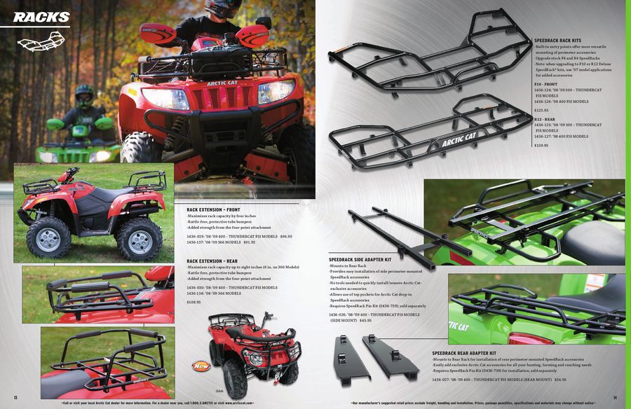 Racks & Luggage Parts & Accessories 0436625 Arctic Cat Quick Release Attach Kit for Cargo Box