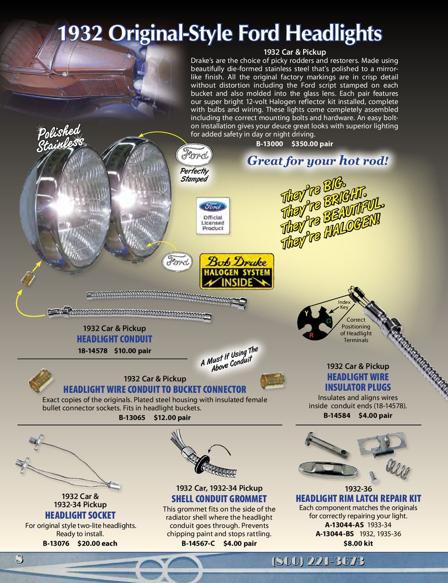 Lights Related Parts For Old Fords Hot Rods 2013 By Bob Drake Reproductions