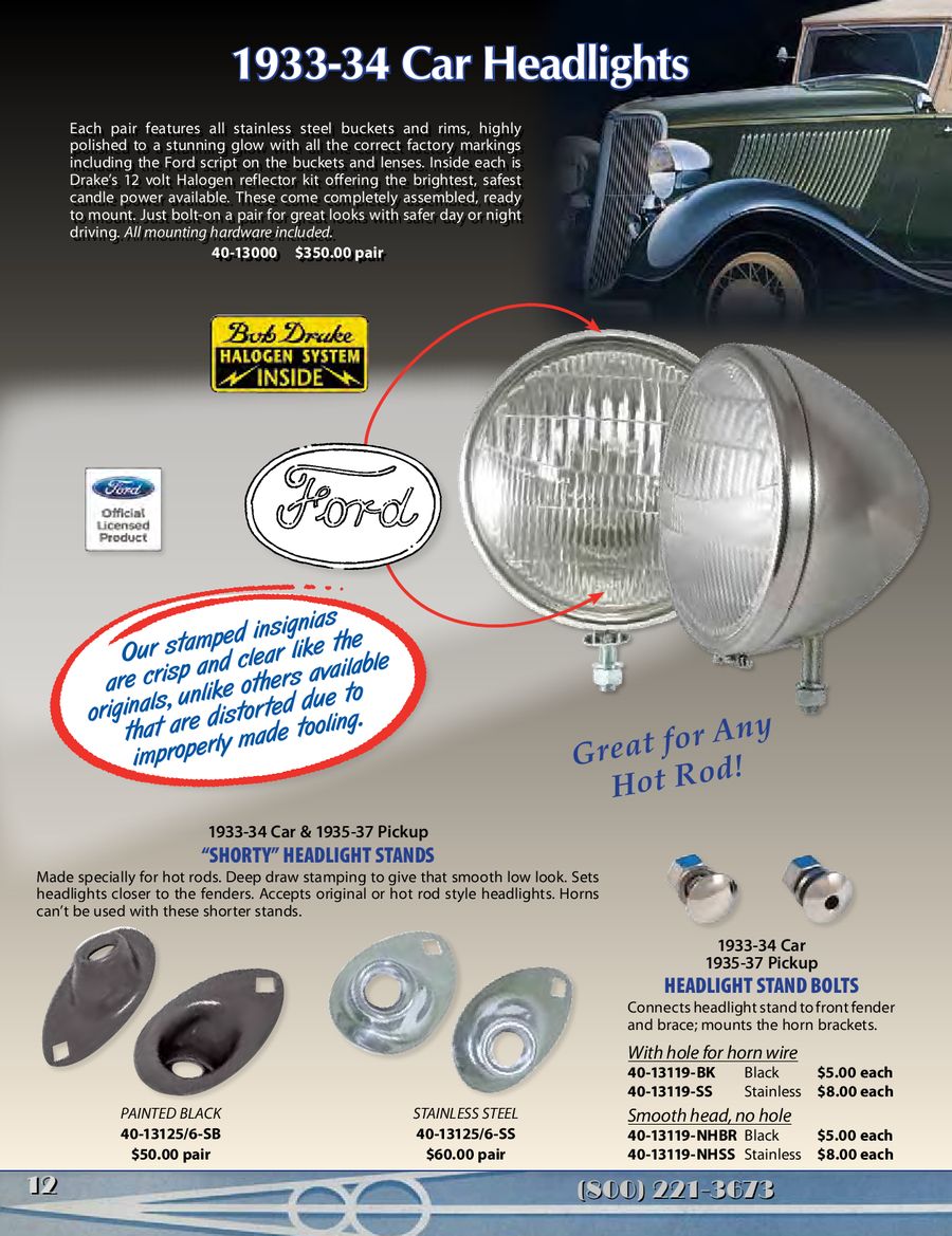 Lights Related Parts For Old Fords Hot Rods 2013 By Bob Drake Reproductions