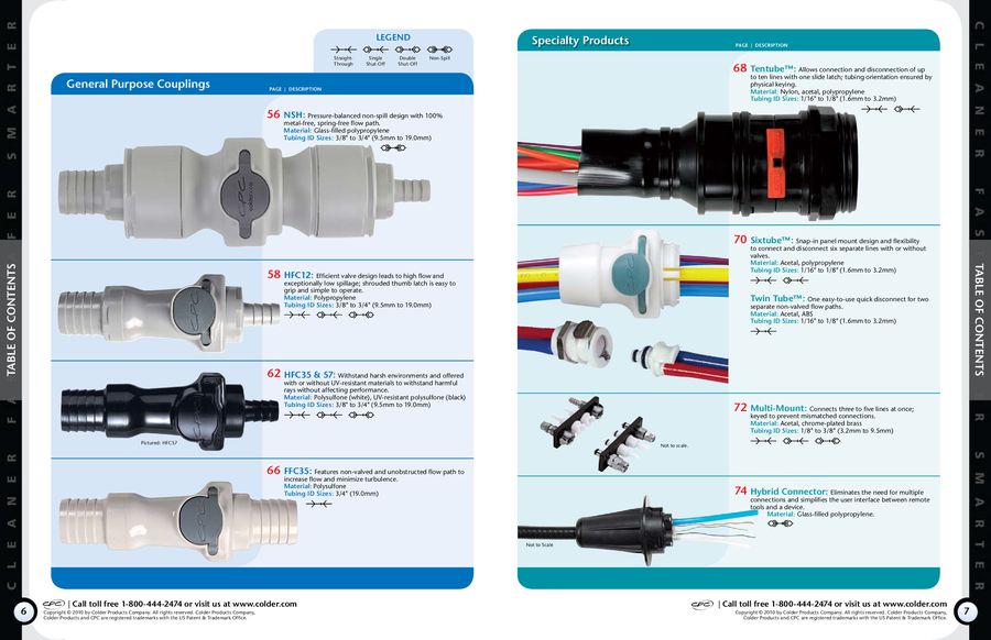 3//8 ID CPC Colder HFCD16612 Valved Bulkhead Panel Mount Hose Barb 3//8 Flow Size PP