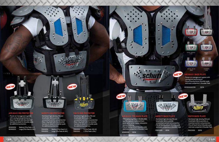 shoulder pads with rib protector