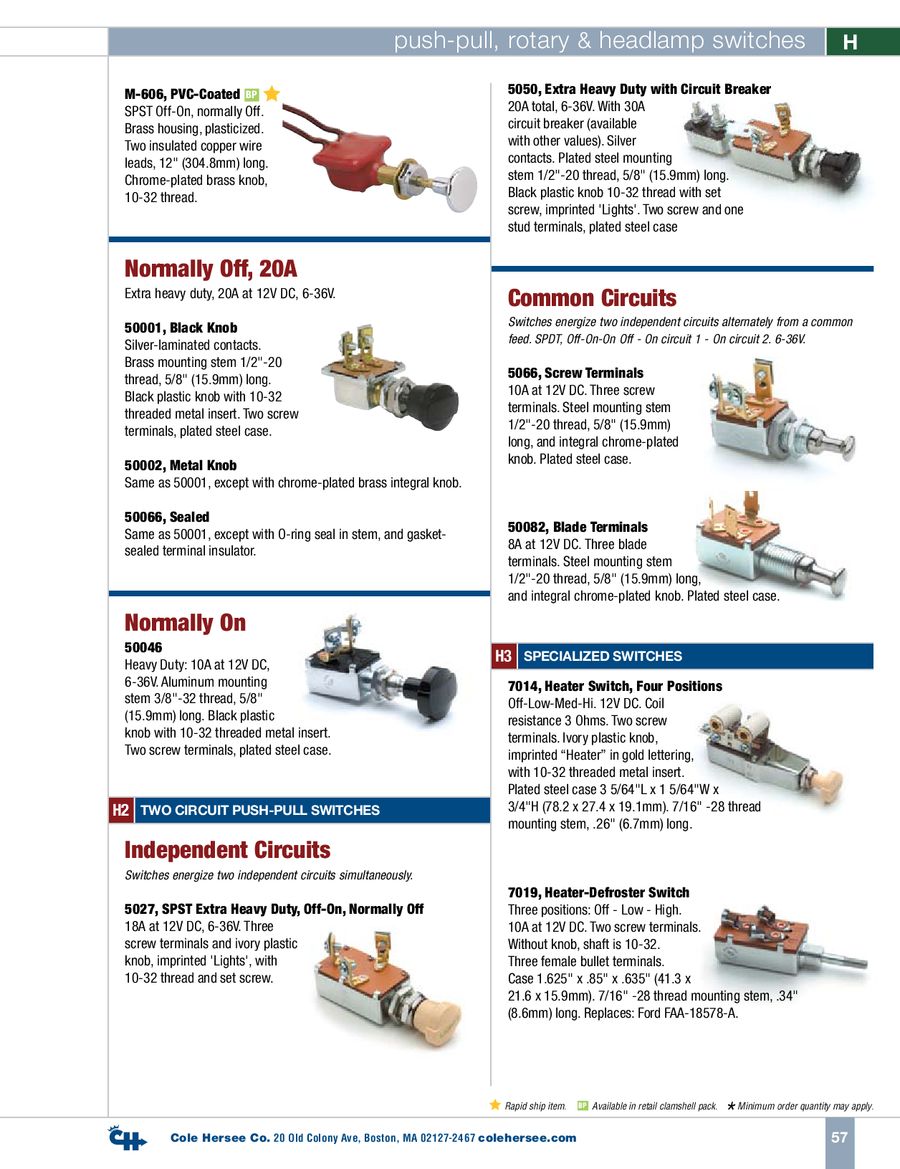 Page 2 Of D 400 Heavy Duty Push Pull Rotary Amp Headlamp Switches