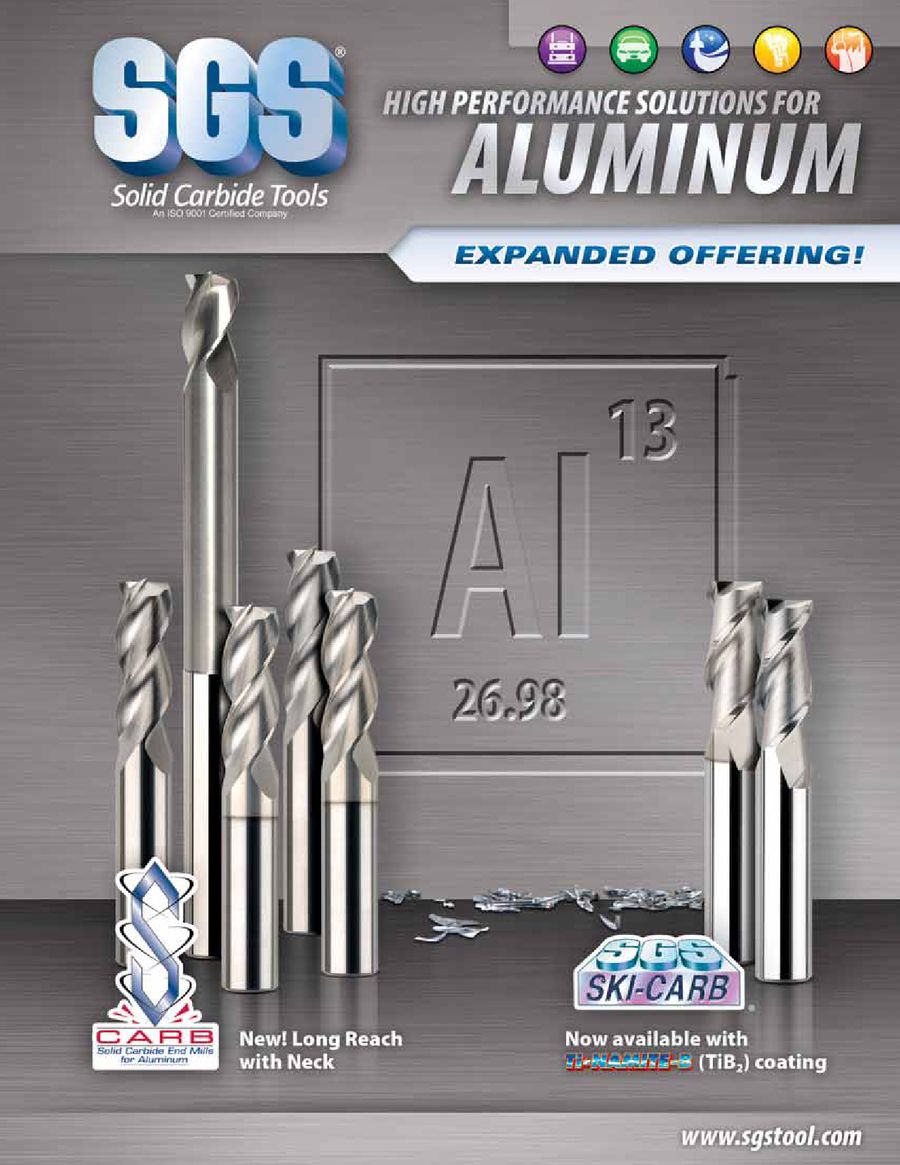 1 Cutting Diameter 6 Length 2-3//8 Reach 1-1//4 Cutting Length 1 Shank Diameter SGS 32743 43L S-Carb High Performance End Mill Titanium Diboride Coating