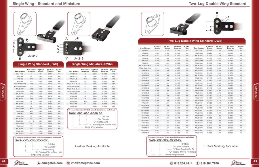 Nut Plate Jig Chart