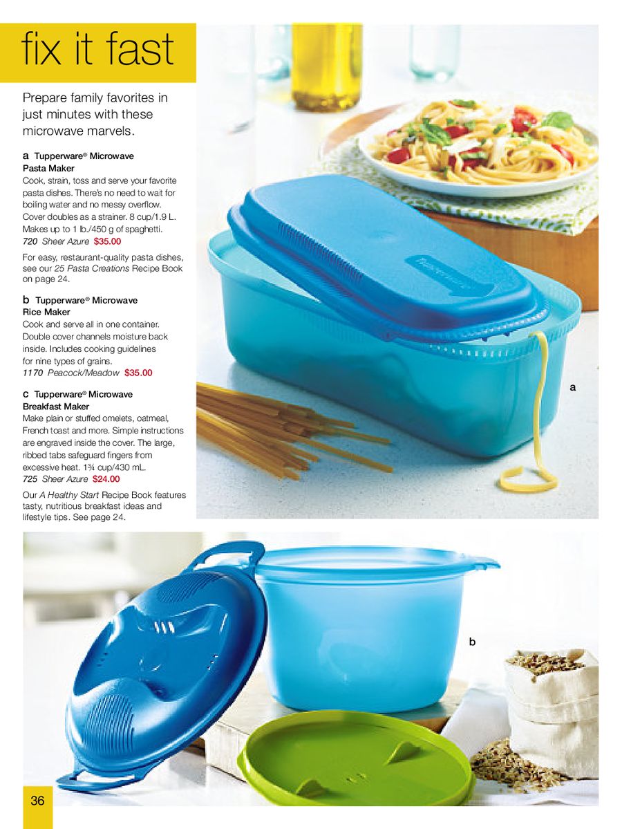 Kitchen, Dining & Bar TUPPERWARE AQUA MICROWAVE PASTA COOKER & RECIPE