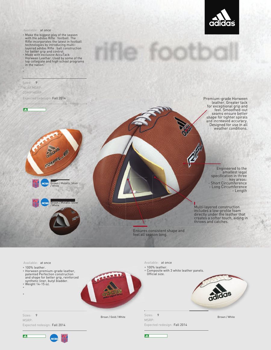 adidas rifle football leather