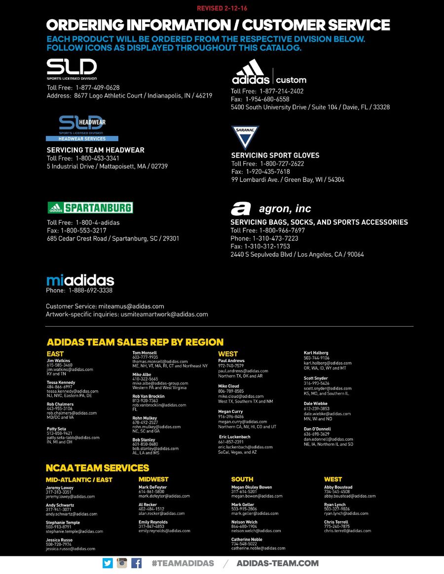 adidas agron catalog