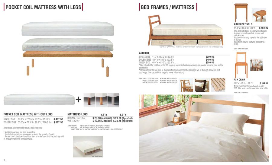 Furniture Catalog For New York S, Muji Queen Bed