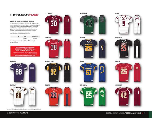 under armour custom youth football jerseys