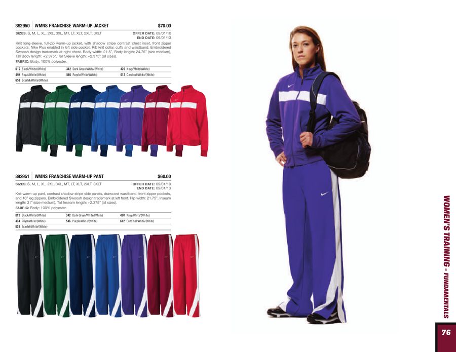 nike women's warm up pants and jacket