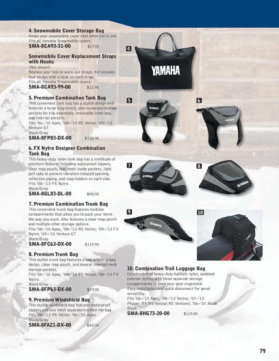 Yamaha Replacement Straps Hook Kit for Covers SMA-8CA93-99-00 