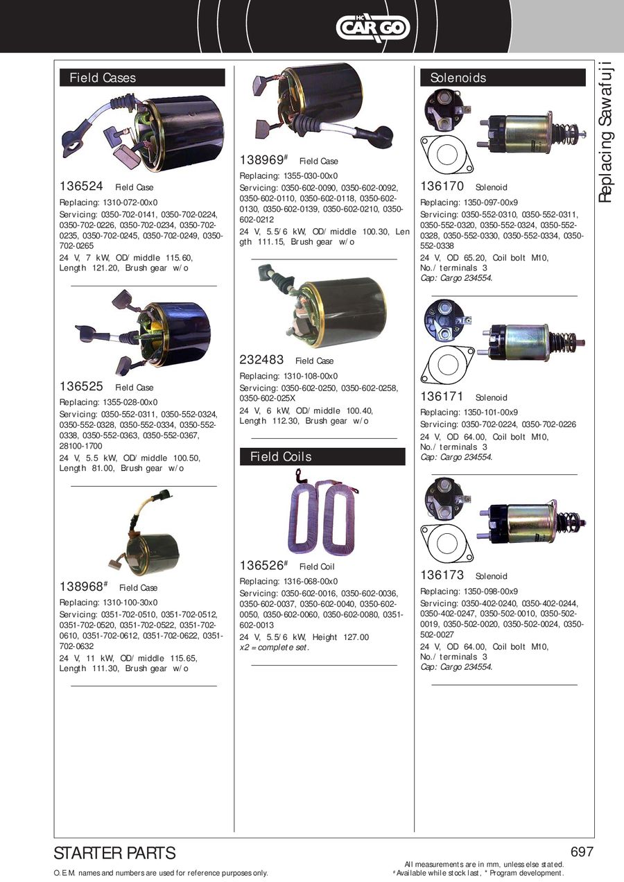 Starter Motor HC-Cargo 113476 12 Volt 24 Z/ähne 191-1798 191-2312