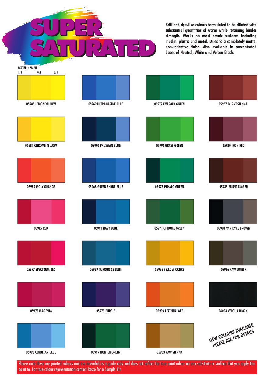 Rosco Gel Color Chart