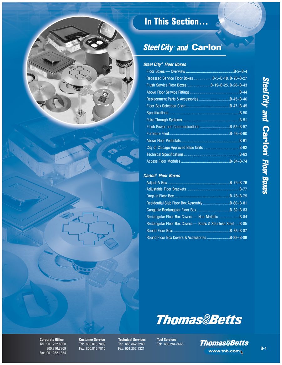 Steel City Carlon Floor Boxes By Thomas Betts