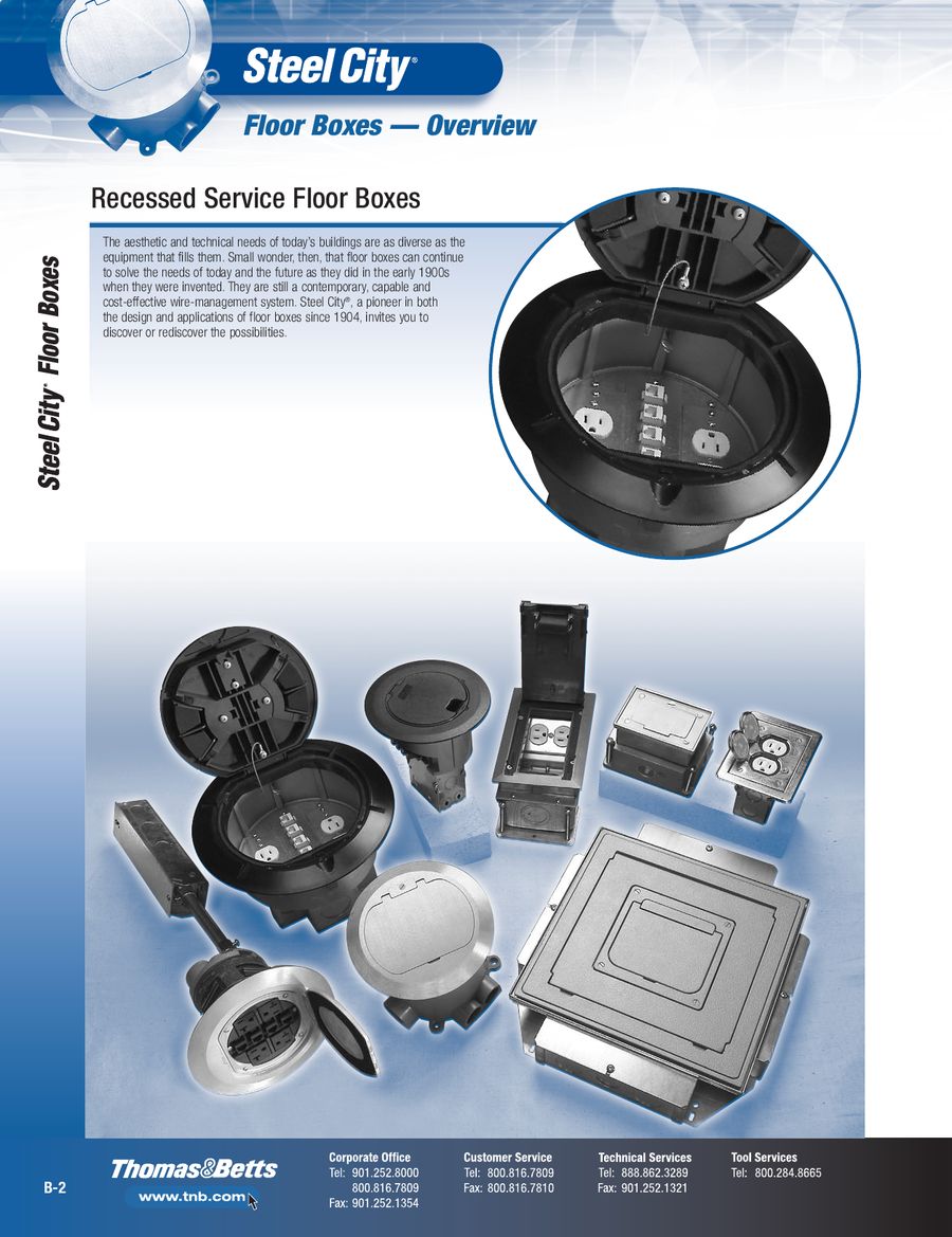 Steel City Carlon Floor Boxes By Thomas Betts