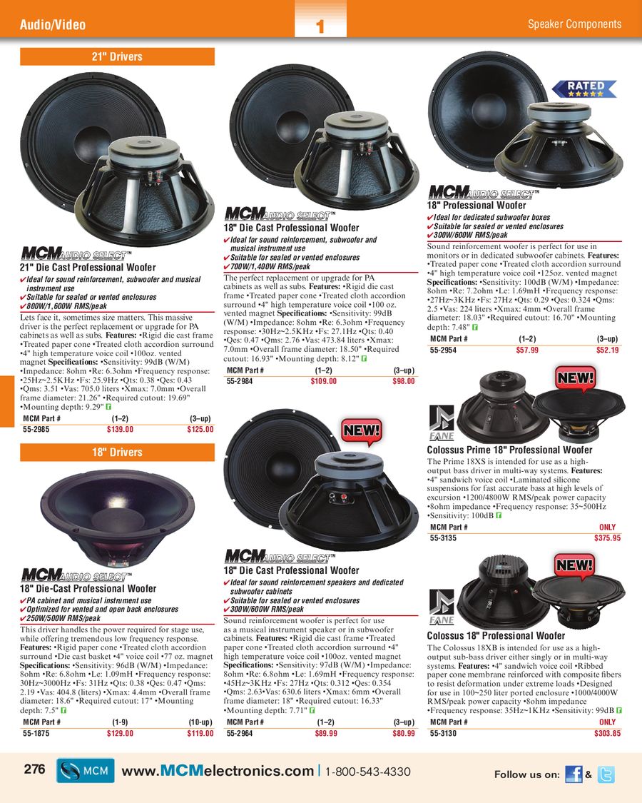 mcm speaker components