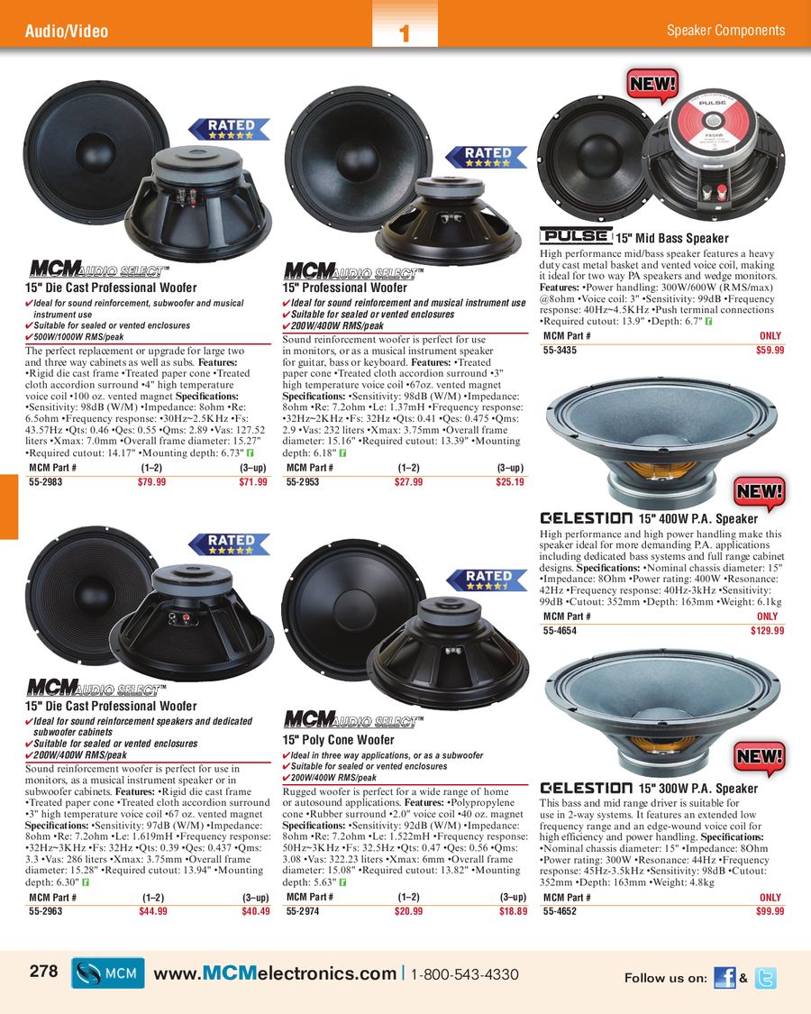 mcm speaker components