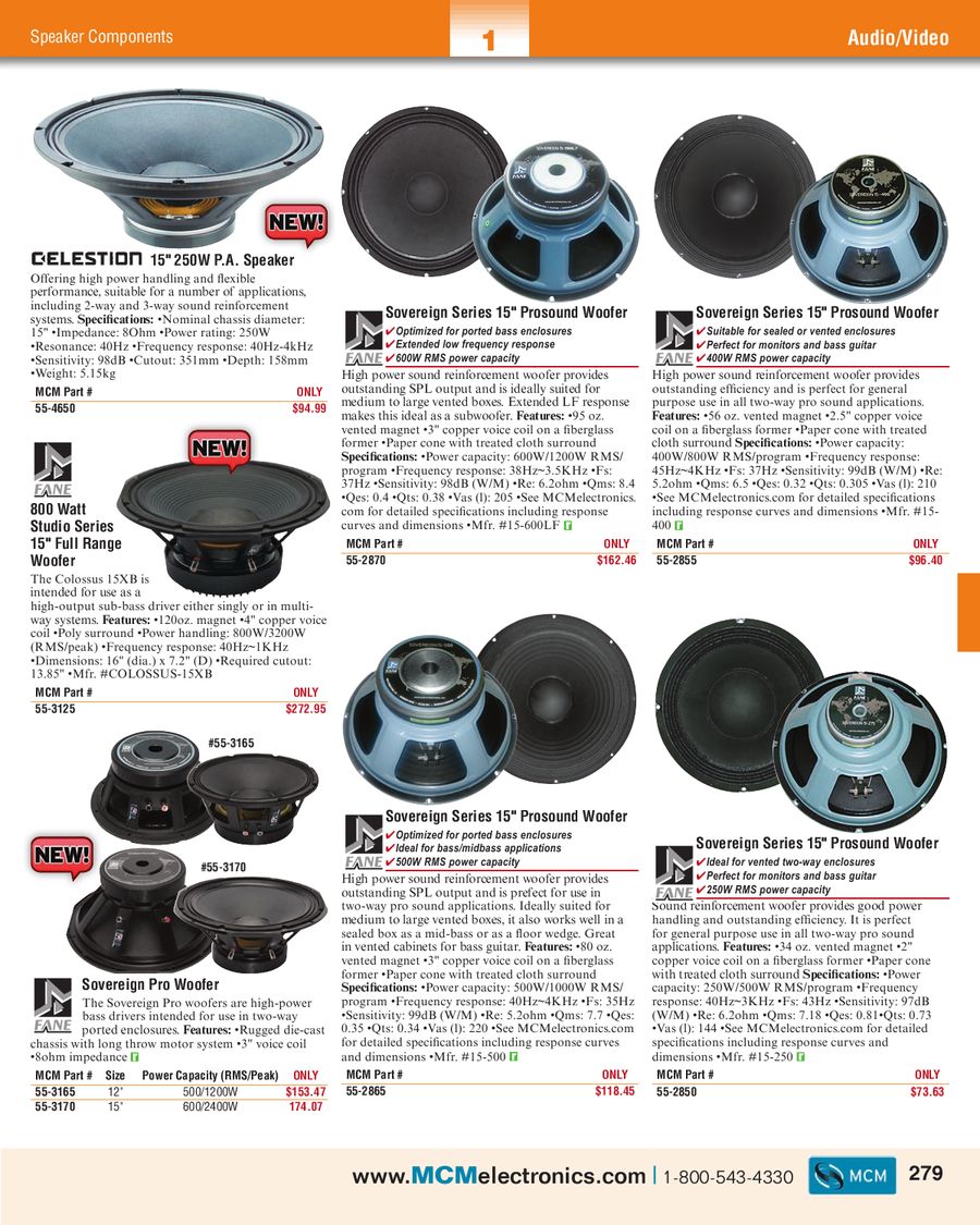 mcm speaker components