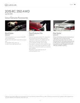 Lexus Accessories 2015 RC 350 AWD