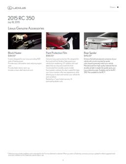Lexus Accessories 2015 RC 350