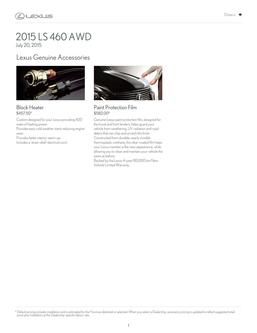 Lexus Accessories 2015 LS 460 AWD