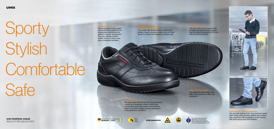 uvex business casual safety shoes