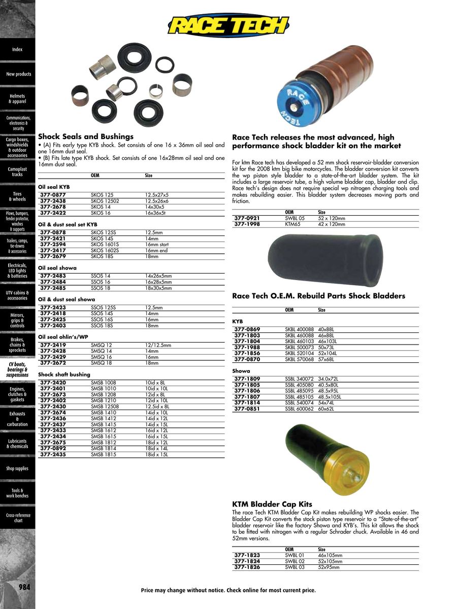 Race Tech Shock Reservoir Bladder SSBL 340072