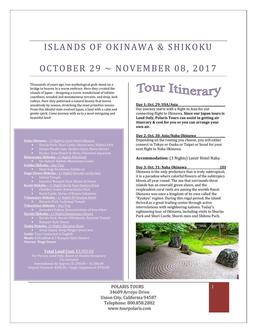 Islands of Okinawa & Shikoku Tour 2017