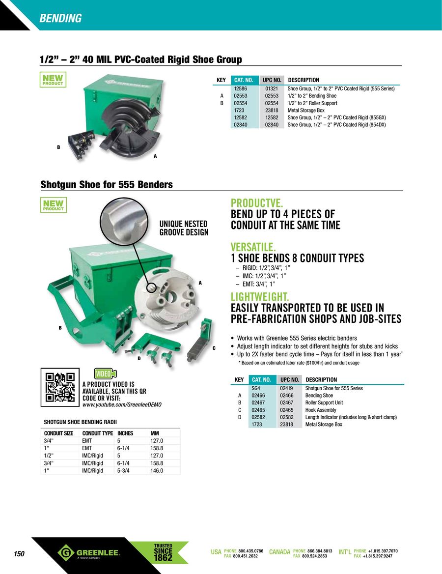 Greenlee 881 Bender Chart