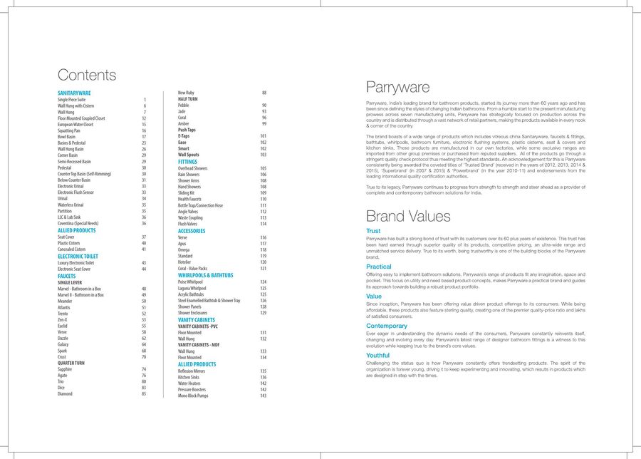 Parti Populiste Parryware Water Closet Catalogue